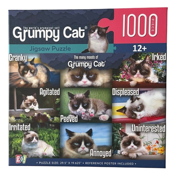 Go! Games Other - Grumpy Cat Jigsaw Puzzle 1000pc Multicolor Many Moods High Quality Pieces
